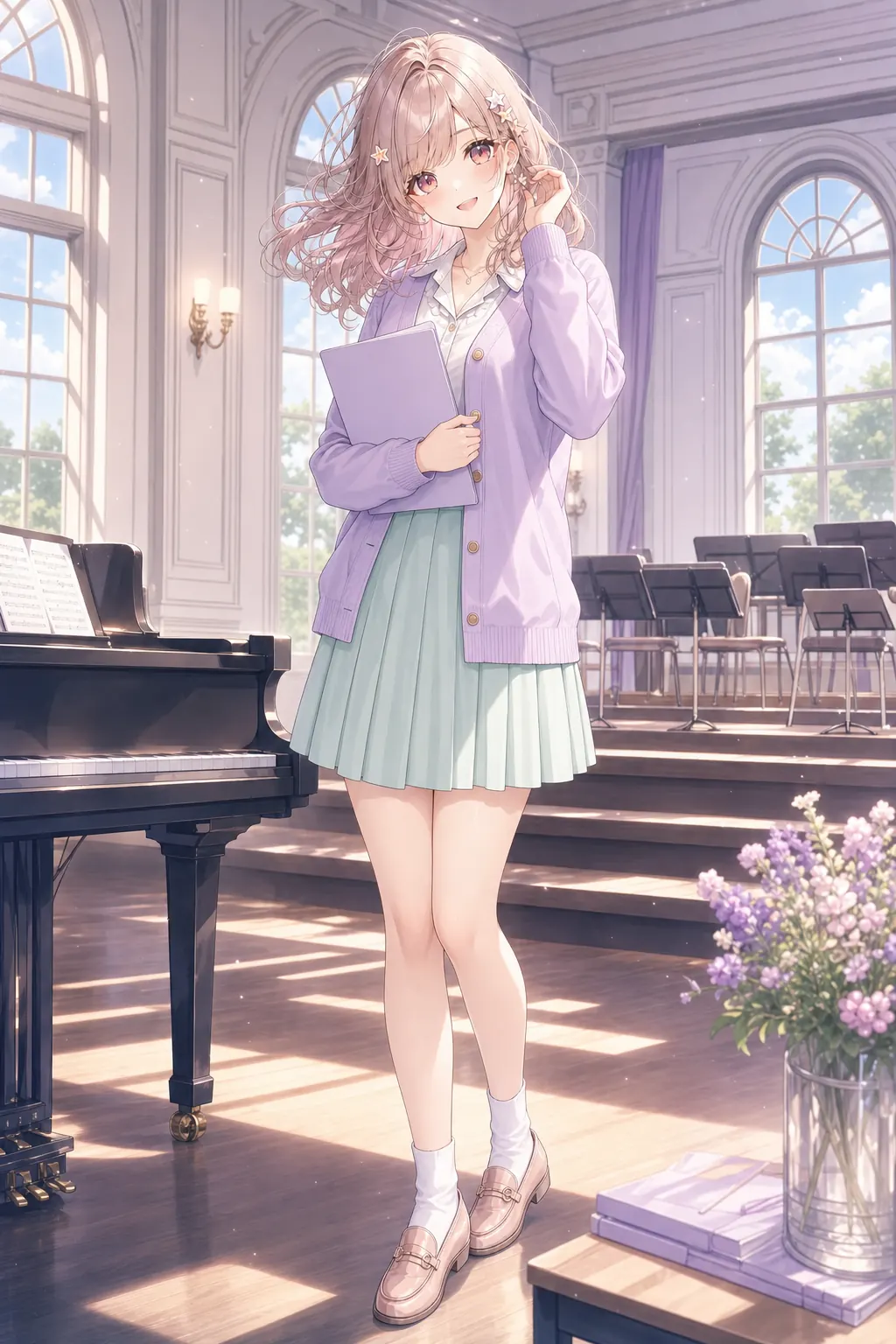 天音 ひかり「ラベンダーコーラス」のアニメファッションイラスト