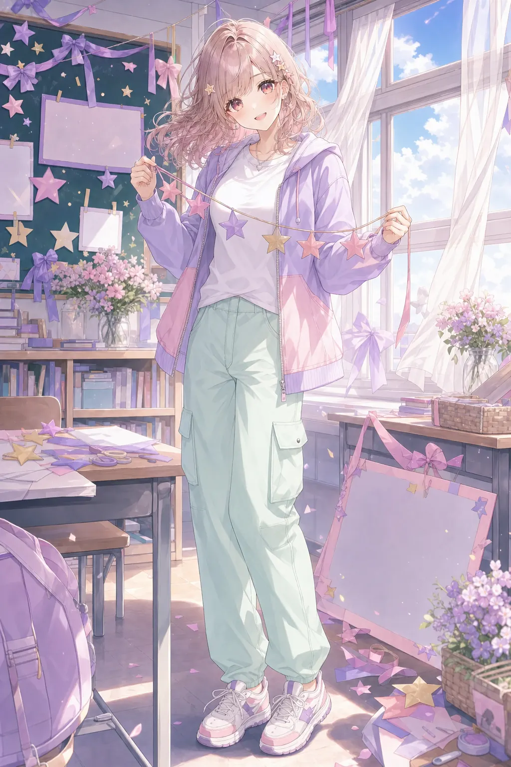 天音 ひかり「スターリーデコレーション」のアニメファッションイラスト