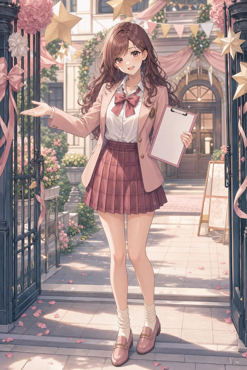 桜井 美羽「ピンクフェスティバルガイド」のアニメファッションイラスト