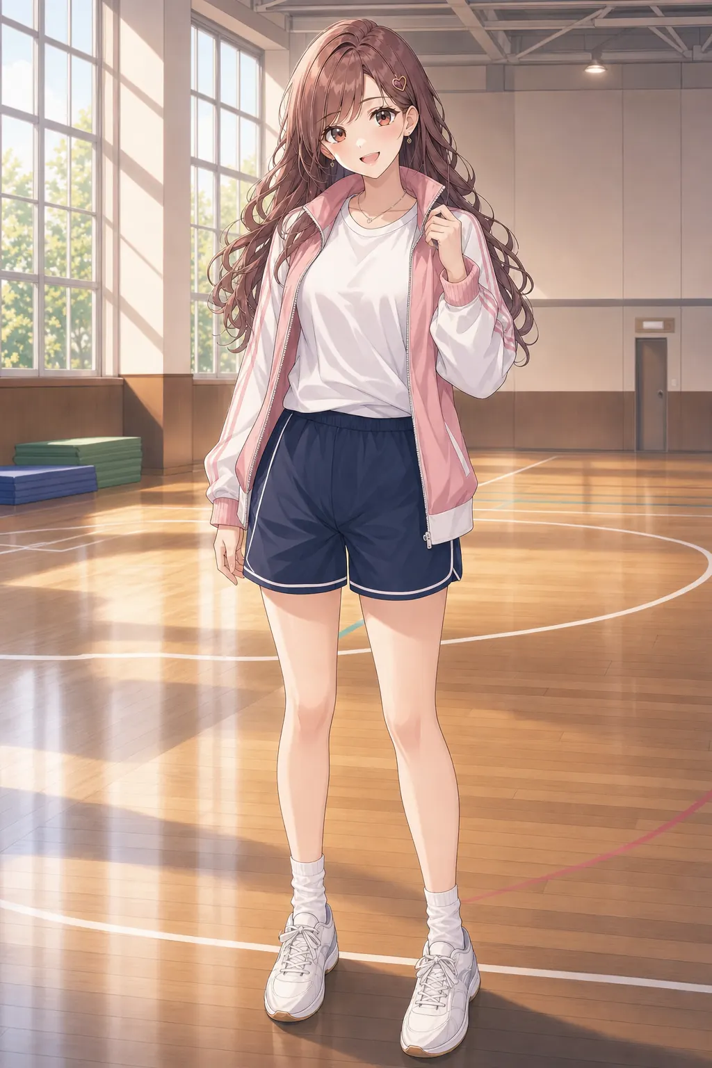 桜井 美羽「ピンクライン体育クラス」のアニメファッションイラスト