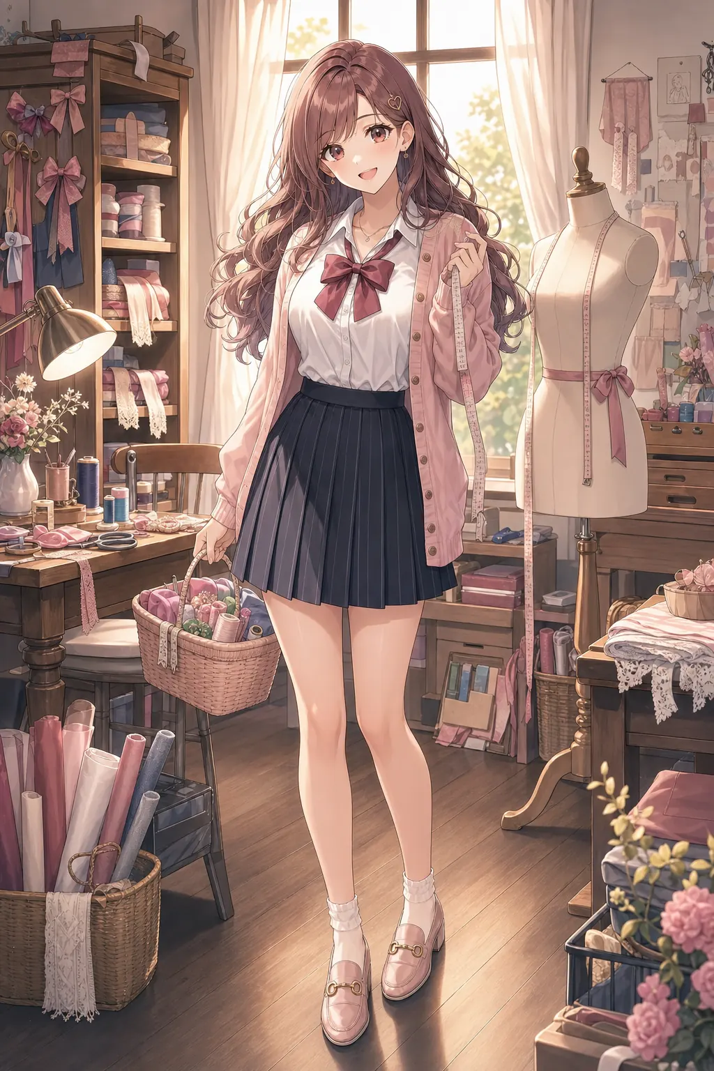 桜井 美羽「リボンソーイングルーム」のアニメファッションイラスト