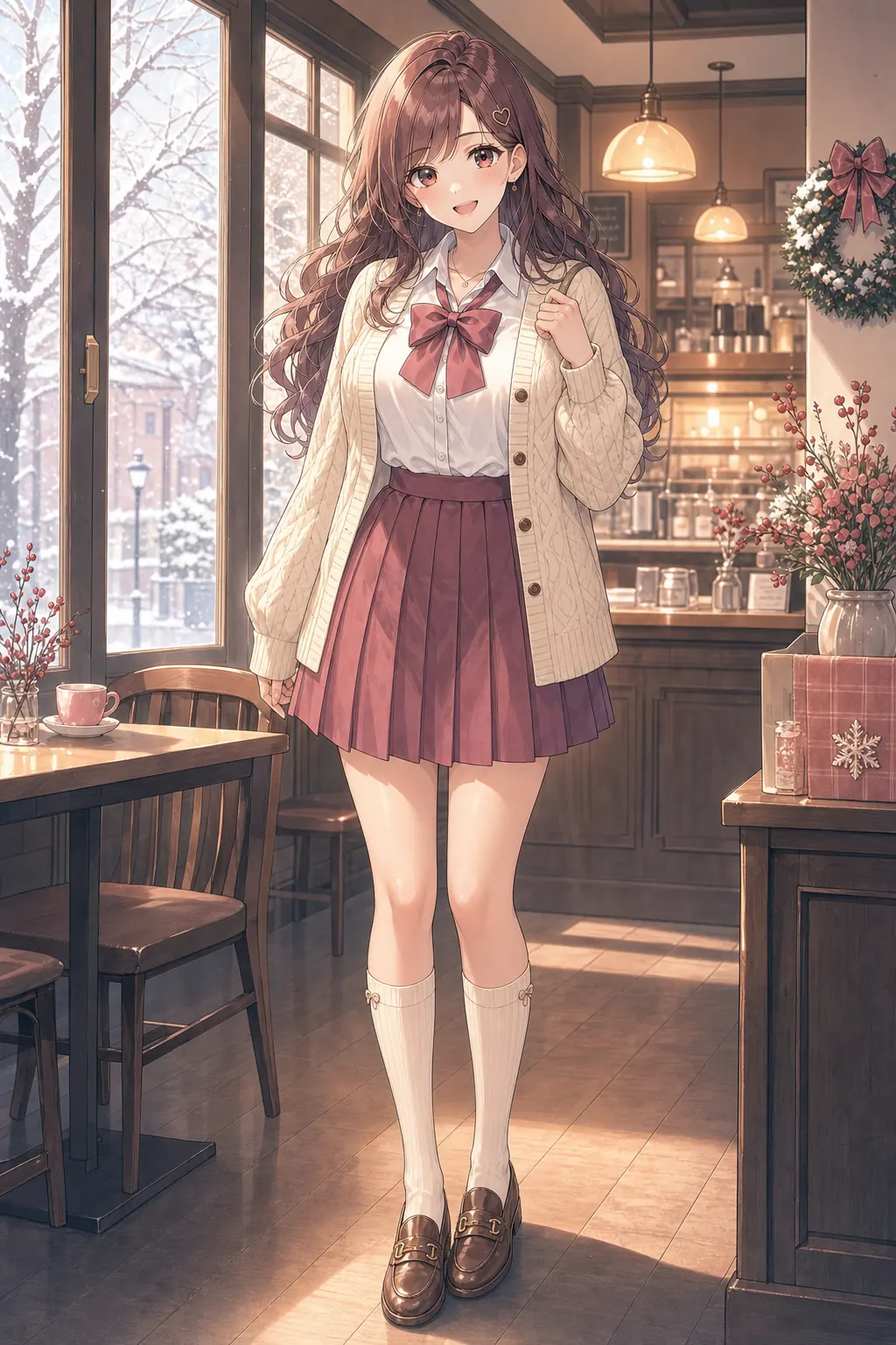 桜井 美羽「ベリーウィンターカフェ」のアニメファッションイラスト