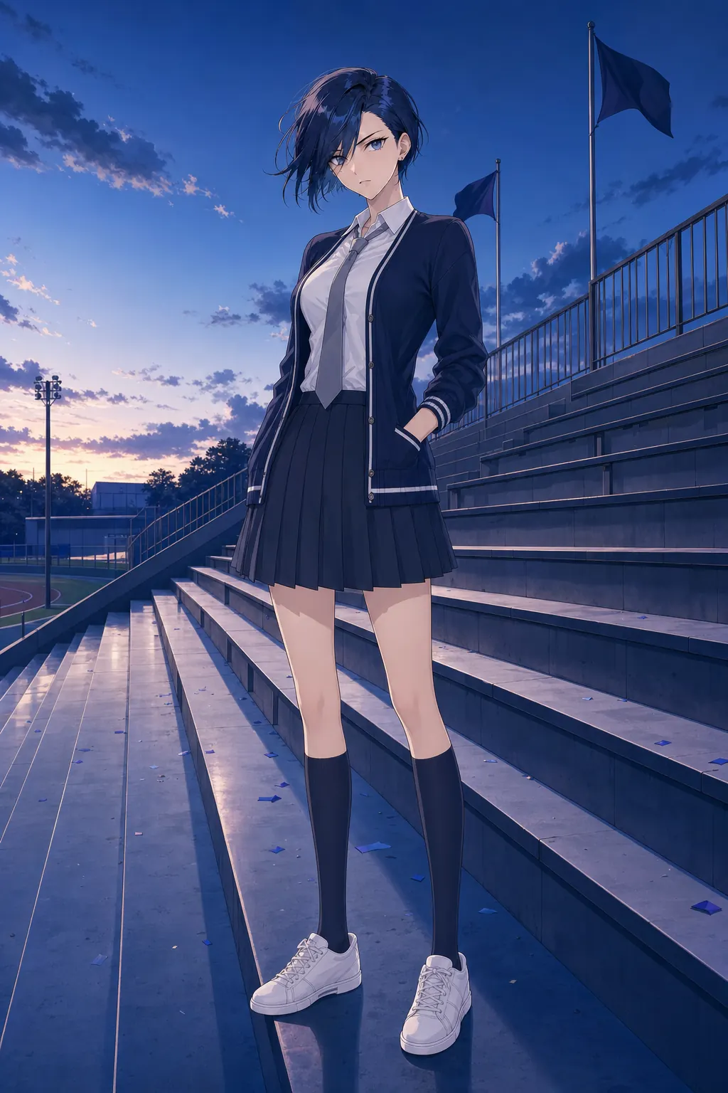 水城 零「スタジアムライン」のアニメファッションイラスト