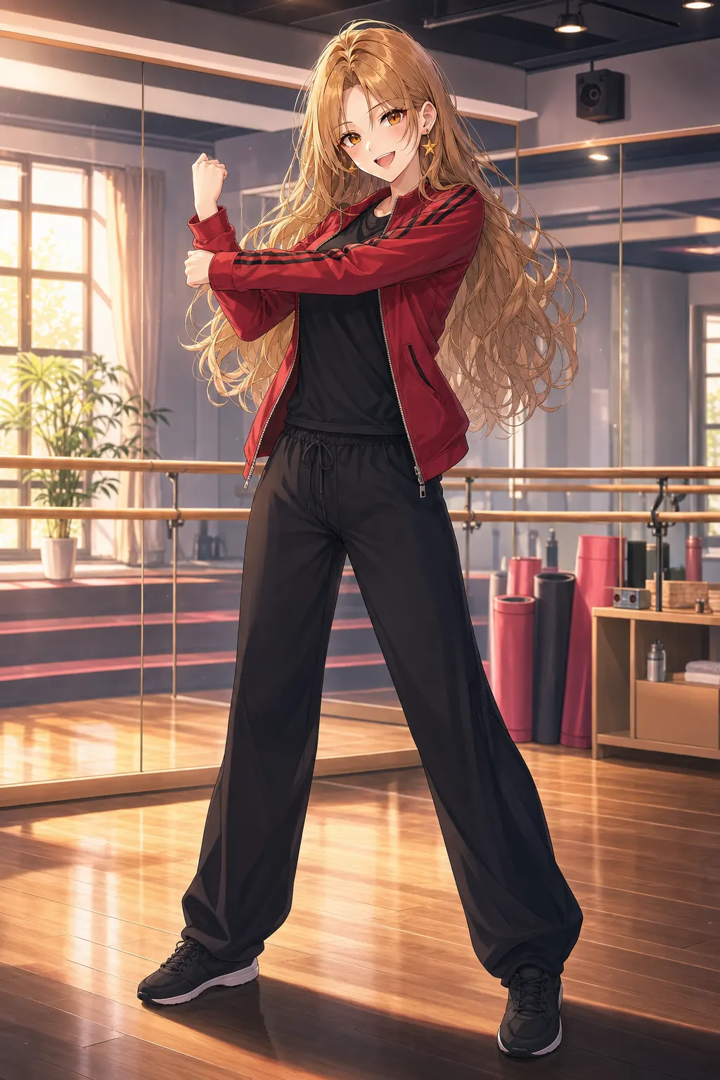 神崎 莉香「レッドラインダンストレーニング」のアニメファッションイラスト