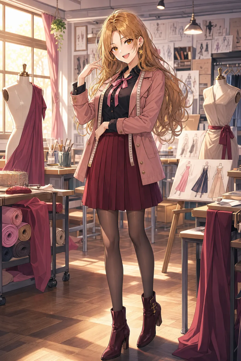 神崎 莉香「ルビーファッションアトリエ」のアニメファッションイラスト