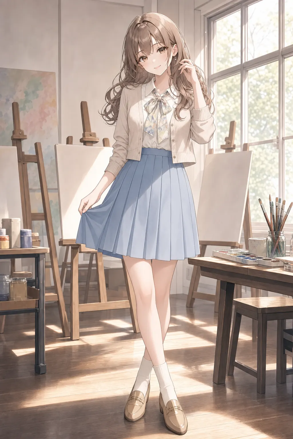 白石 結菜「アトリエブルー」のアニメファッションイラスト