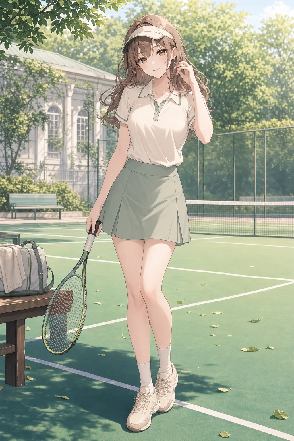 白石 結菜「セージソフトテニス」のアニメファッションイラスト
