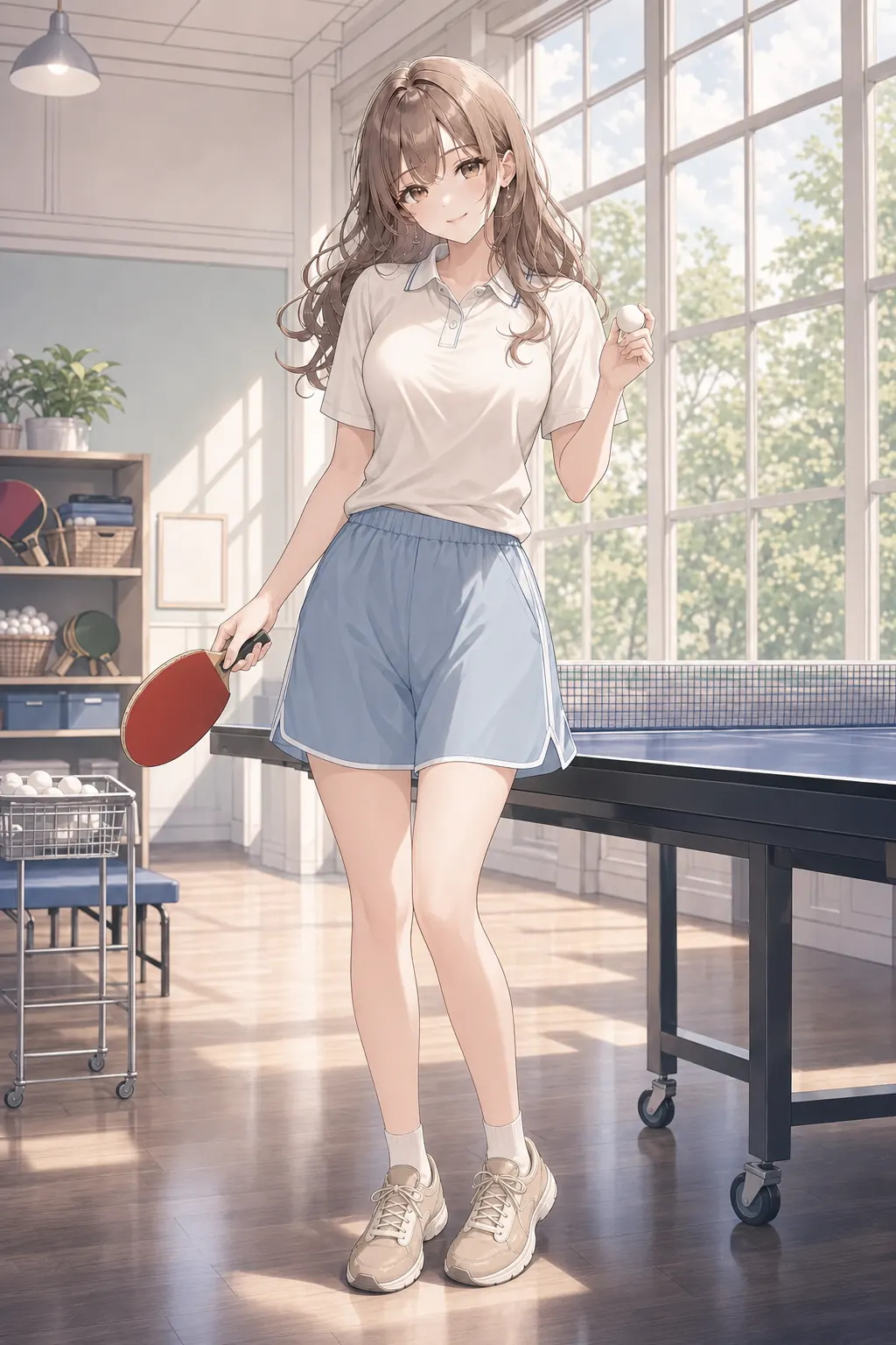 白石 結菜「パステルピンポン」のアニメファッションイラスト